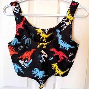 Dino cropped bathing suit top